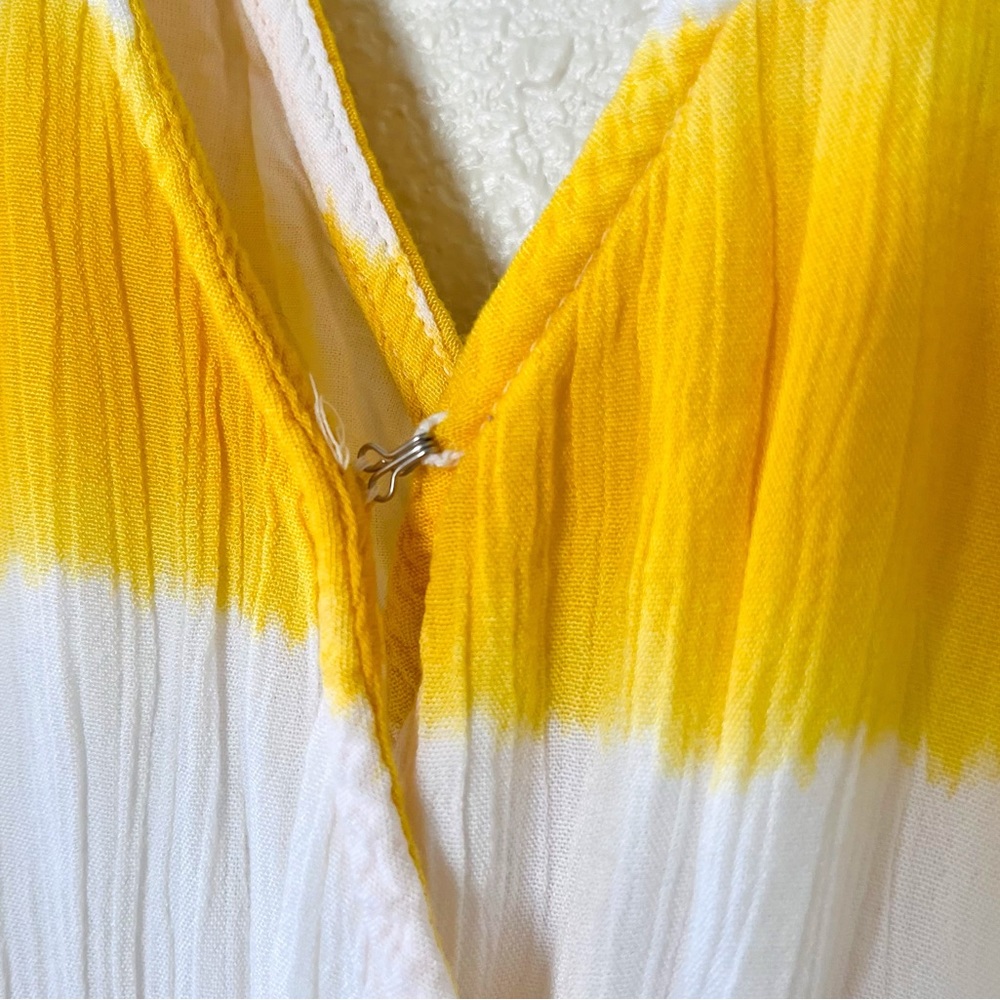 Tommy Bahama Caicos Crinkle Set Sail Striped Maxi Dress Yellow White M - Picture 4 of 9